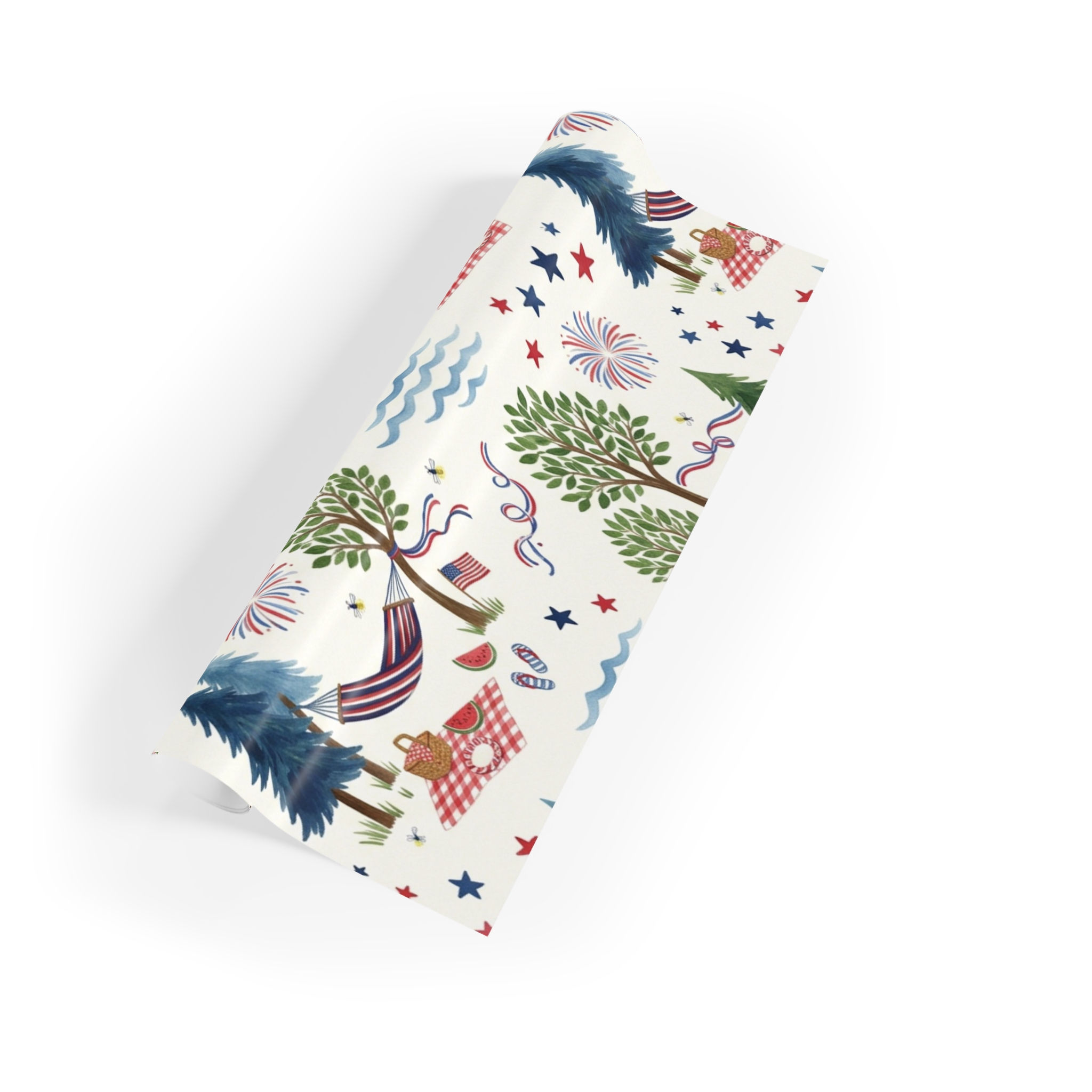 Wrapping Paper Roll — Patriotic Picnic & Fireworks Pattern