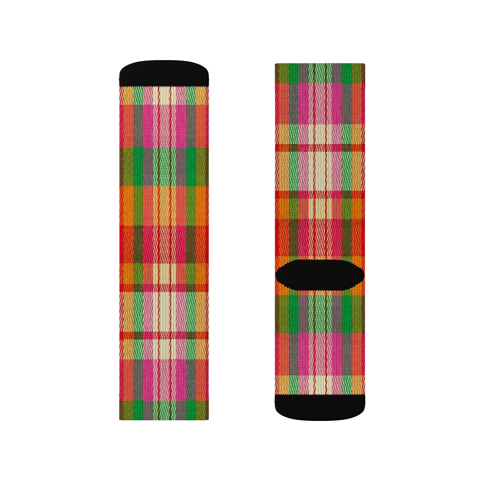 Thumbnail: Colorful Plaid Pattern Sublimation Socks | Bright Checkered Crew Socks