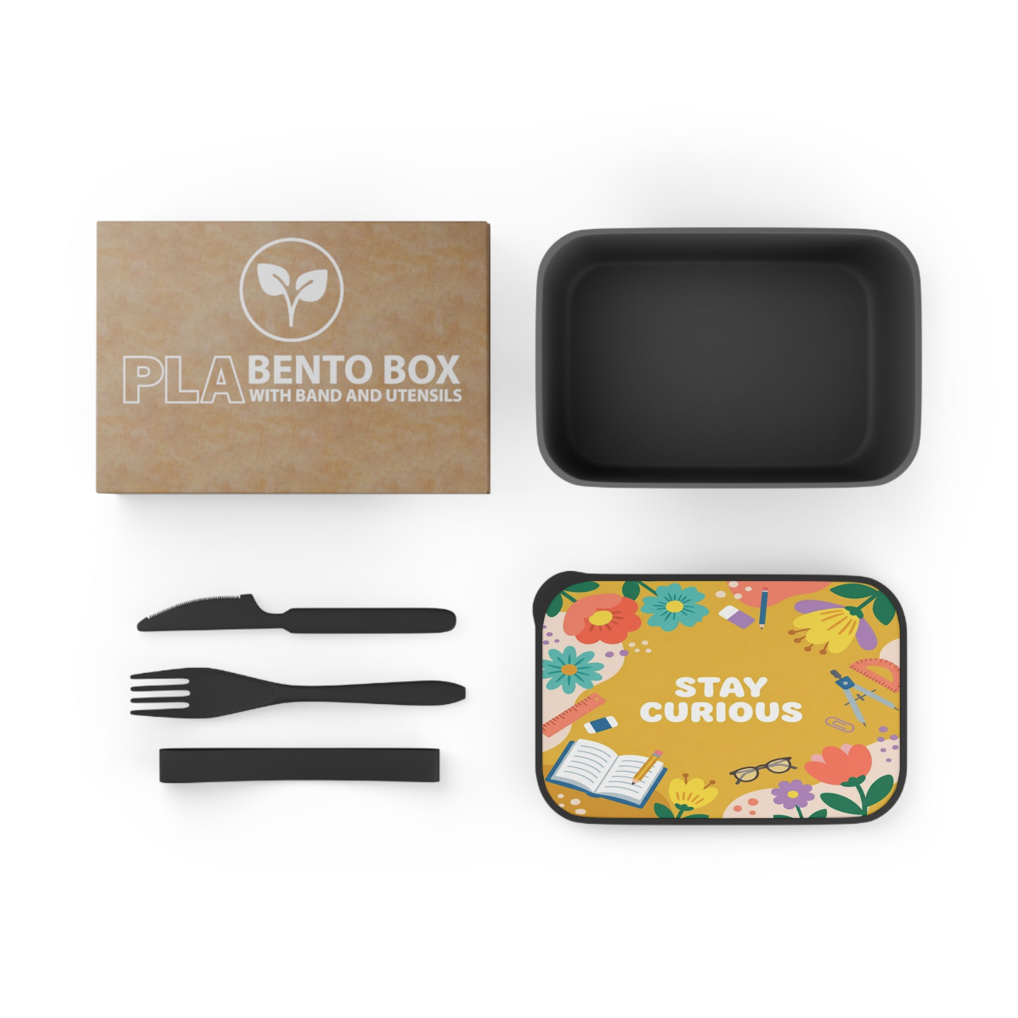 Stay Curious Floral Bento Box with Utensils