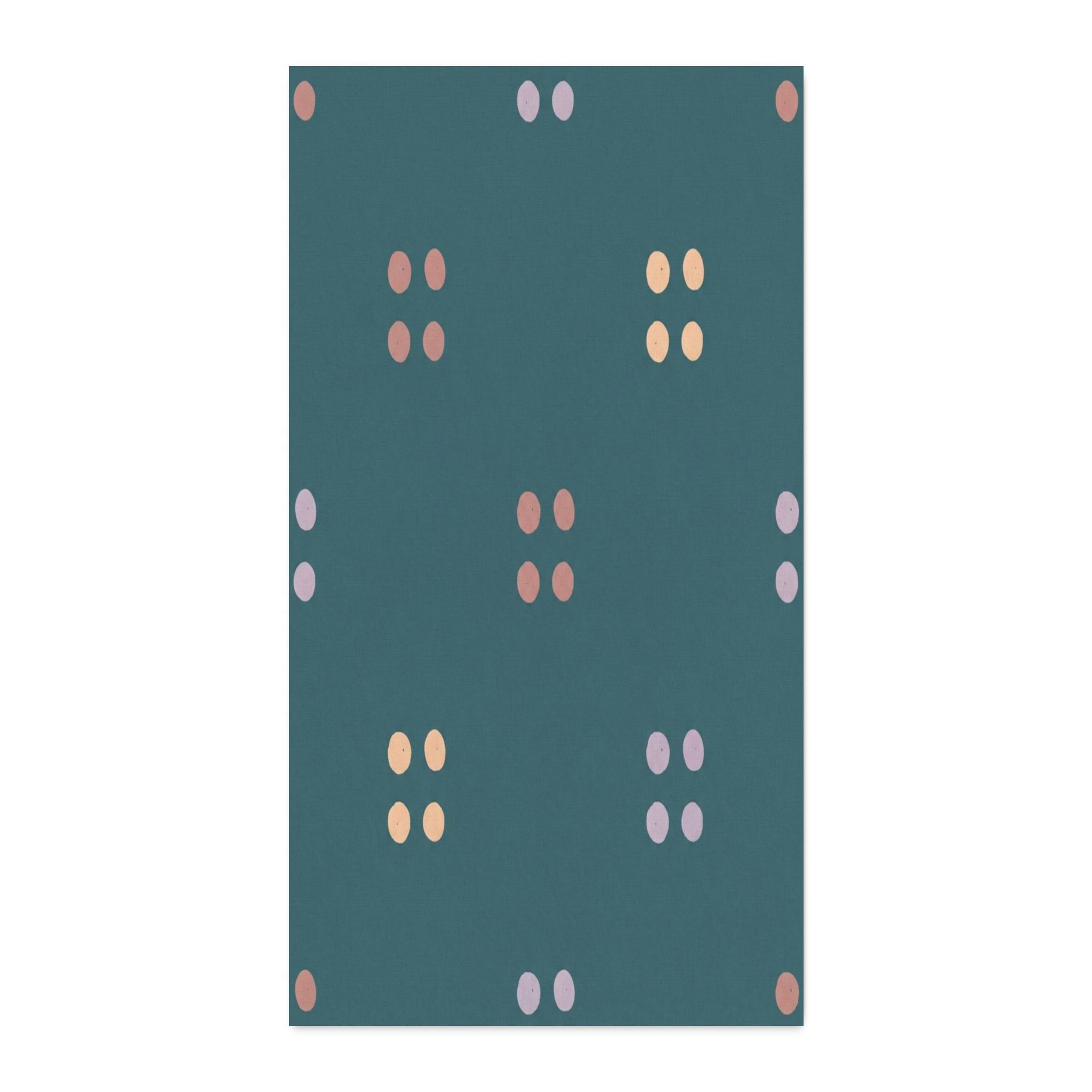 Faux Linen Fabric by the Yard — Teal Minimalist Dotted Cluster Print