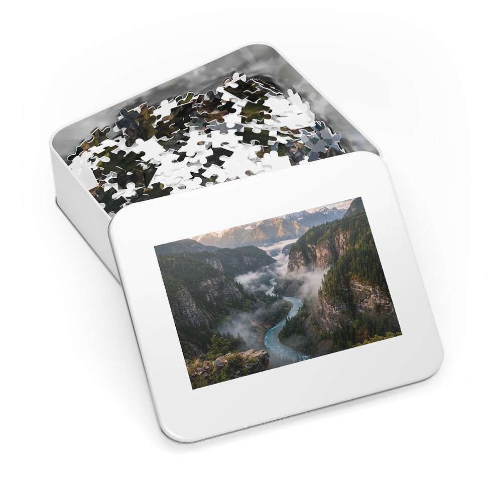 Hình thu nhỏ: Scenic River Canyon Jigsaw Puzzle (with Tin) — 500-Piece Nature Puzzle Gift