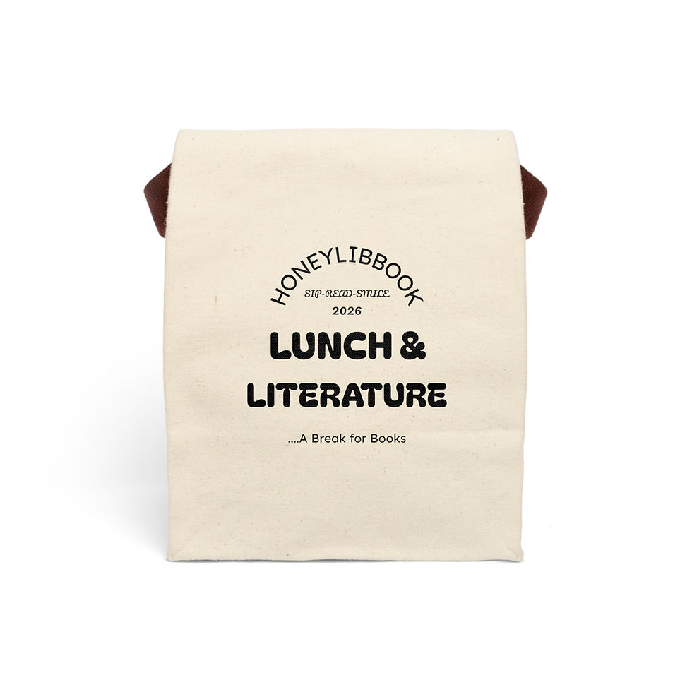 Hình thu nhỏ: Canvas Lunch Bag — “Lunch & Literature” Book Club Tote