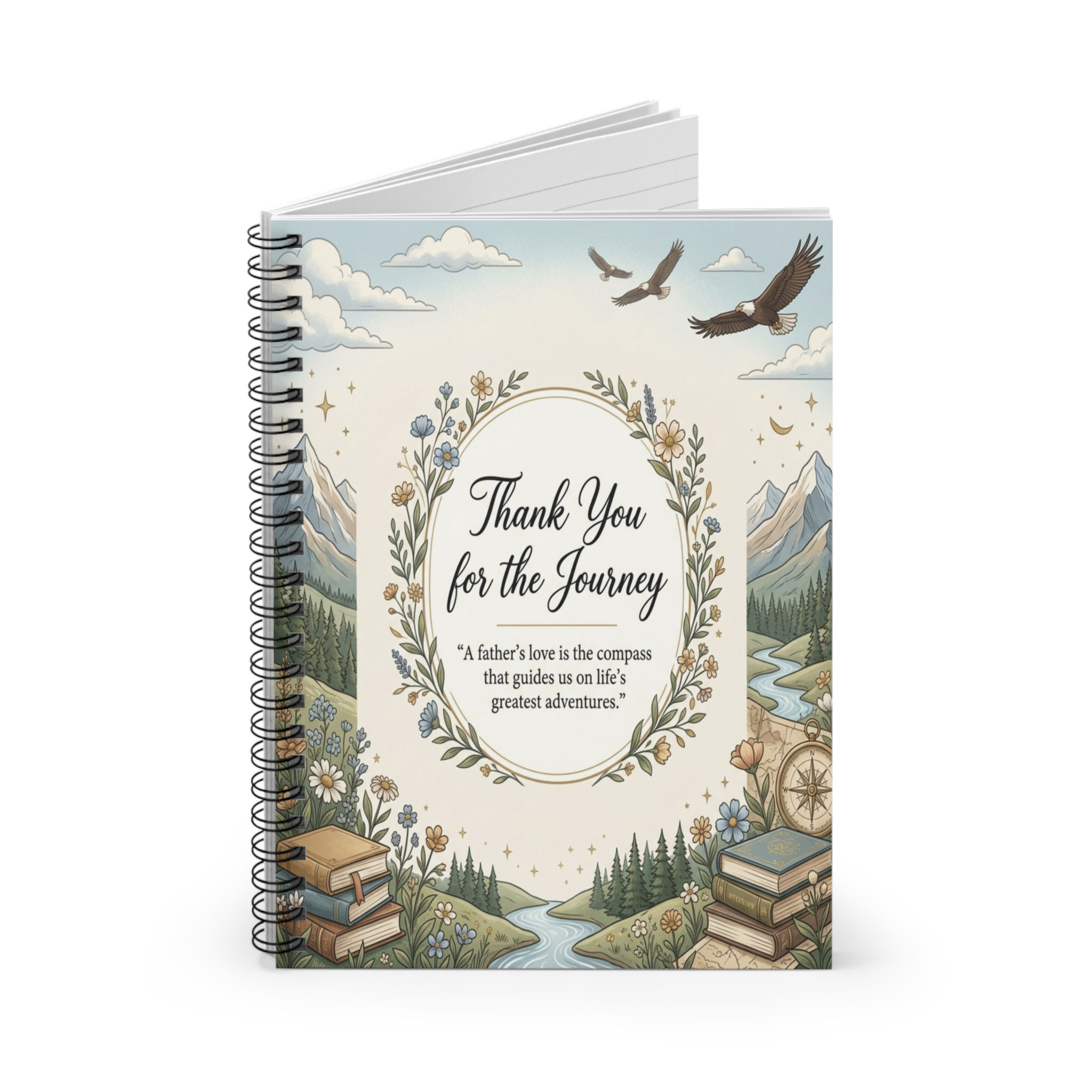 Thank You for the Journey Spiral Notebook — Inspirational Father’s Day Journal