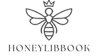 HoneyLibBook logo featuring a crowned bee symbol, representing an online bookstore for creative books and digital products