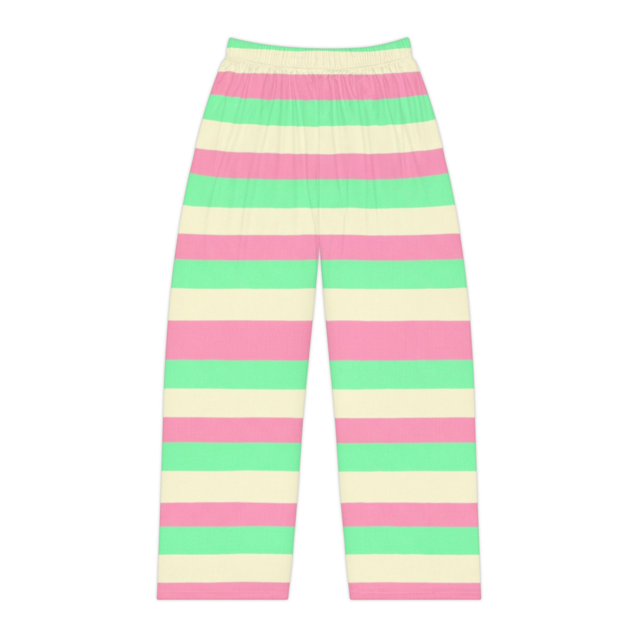 Striped Pastel Pajama Pants — Women's Cozy Lounge Sleepwear