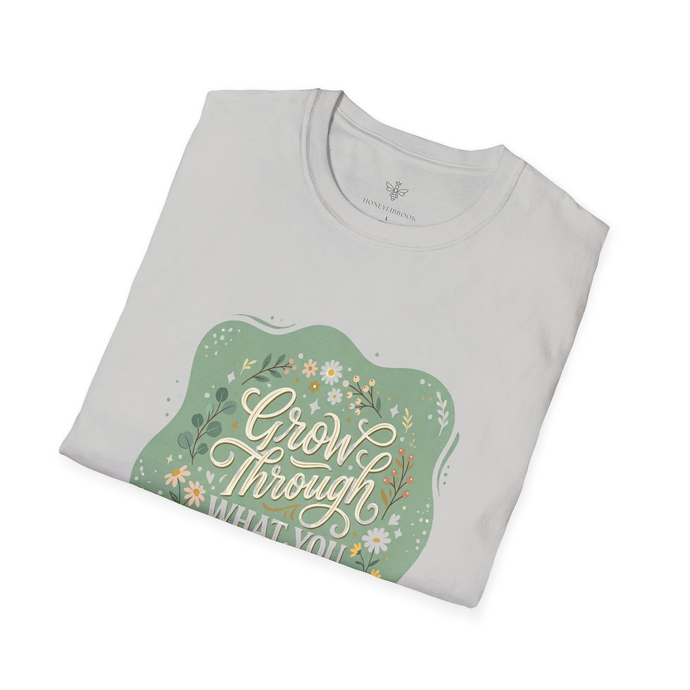 Hình thu nhỏ: Grow Through What You Go Through T-Shirt — Inspirational Floral Graphic Tee