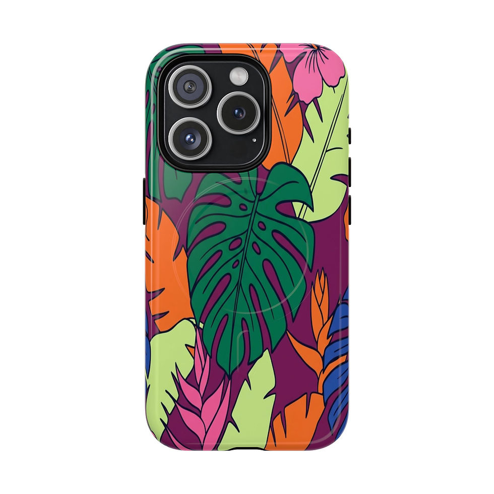 Thumbnail: Tropical Leaf Magnetic Phone Case — Colorful Jungle iPhone Cover