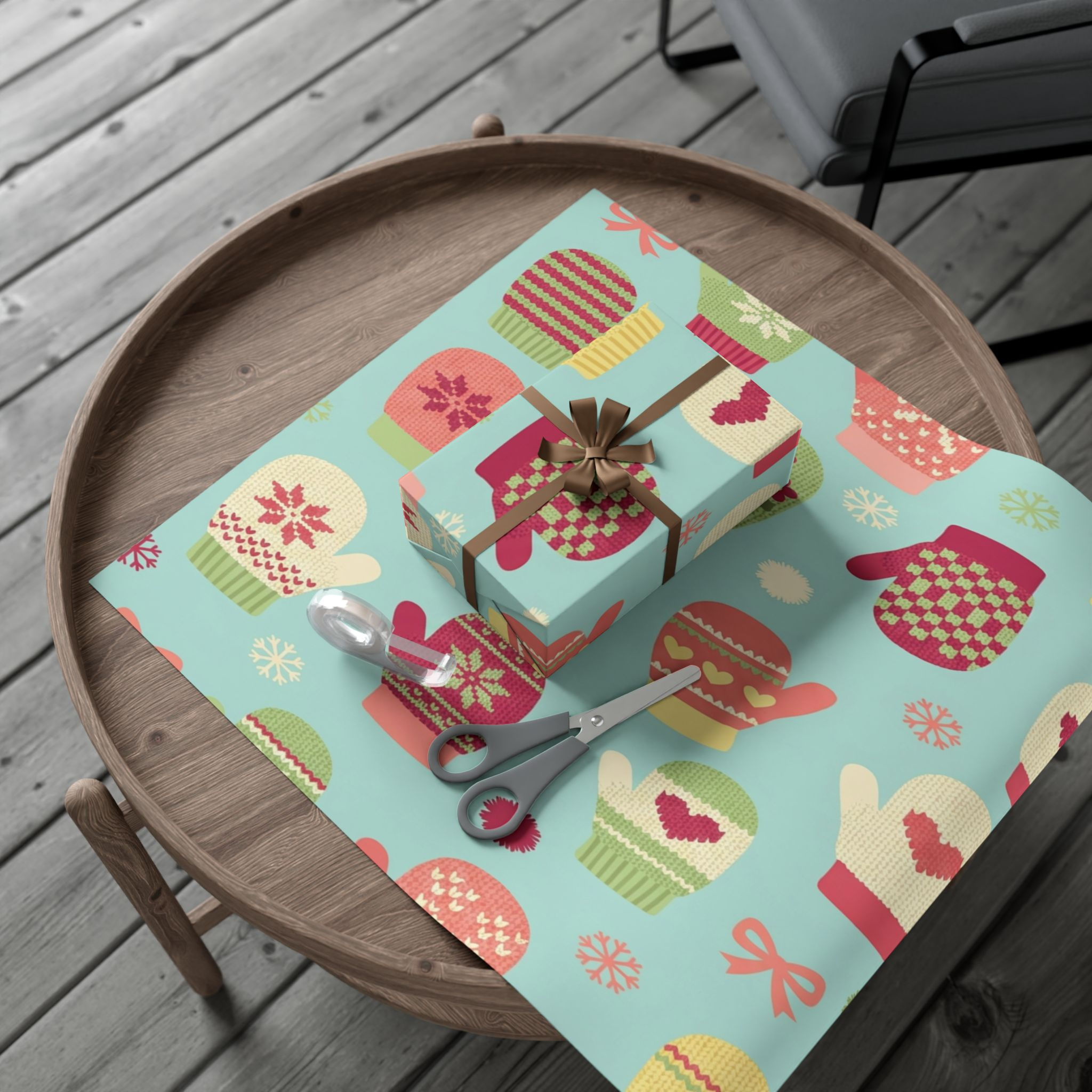 Winter Mitten Gift Wrap Paper — Festive Holiday Wrapping Sheets