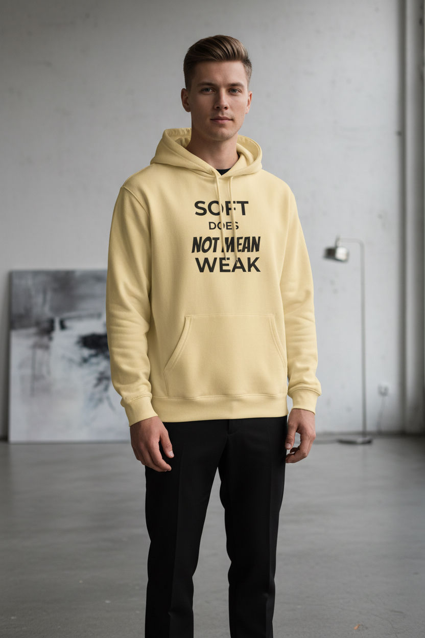 Thumbnail: Soft Does Not Mean Weak Hoodie | Inspirational Text Hoodie