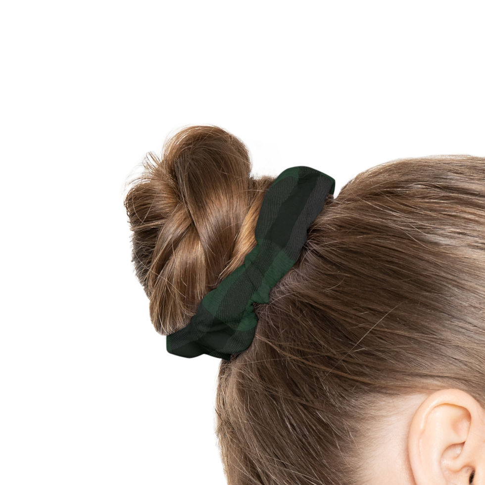 Thumbnail: Dark Green Plaid Scrunchie — Cozy Flannel Hair Accessory