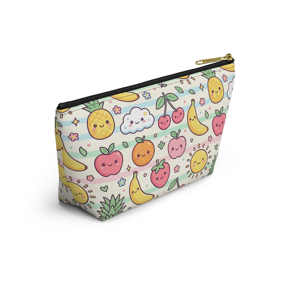 Hình thu nhỏ: Kawaii Fruit Pattern Accessory Pouch | Banana Cherry Apple Cosmetic Bag