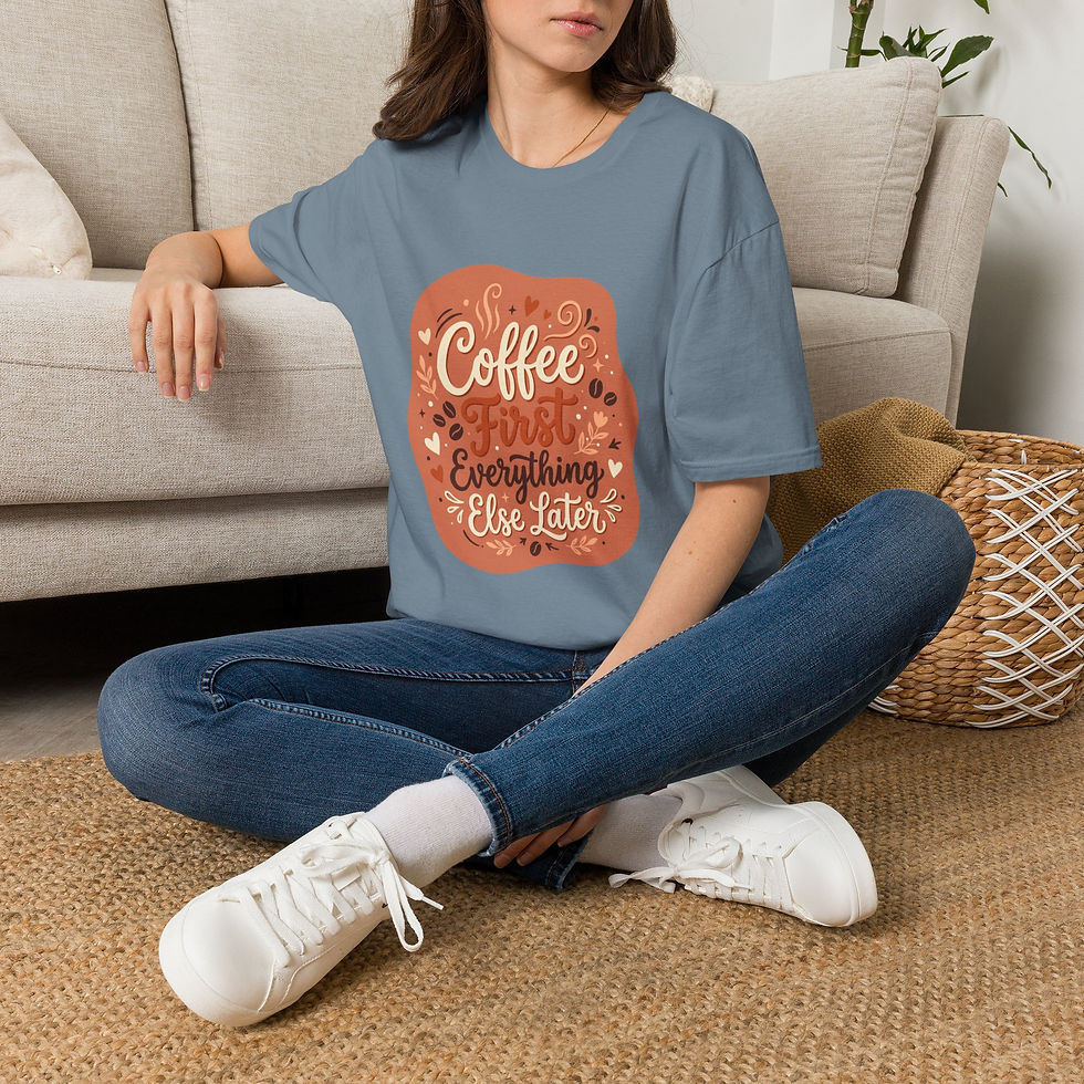 Hình thu nhỏ: Coffee First Everything Else Later T‑Shirt