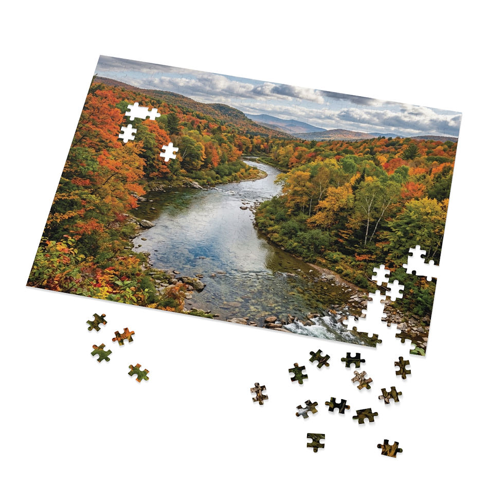 Hình thu nhỏ: Autumn River Landscape Jigsaw Puzzle with Tin – 500-Piece Scenic Fall Puzzle