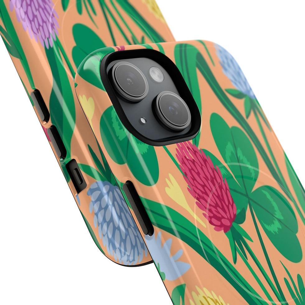 Thumbnail:  Colorful Clover & Wildflower Protective Cover Tough Magnetic Phone Case