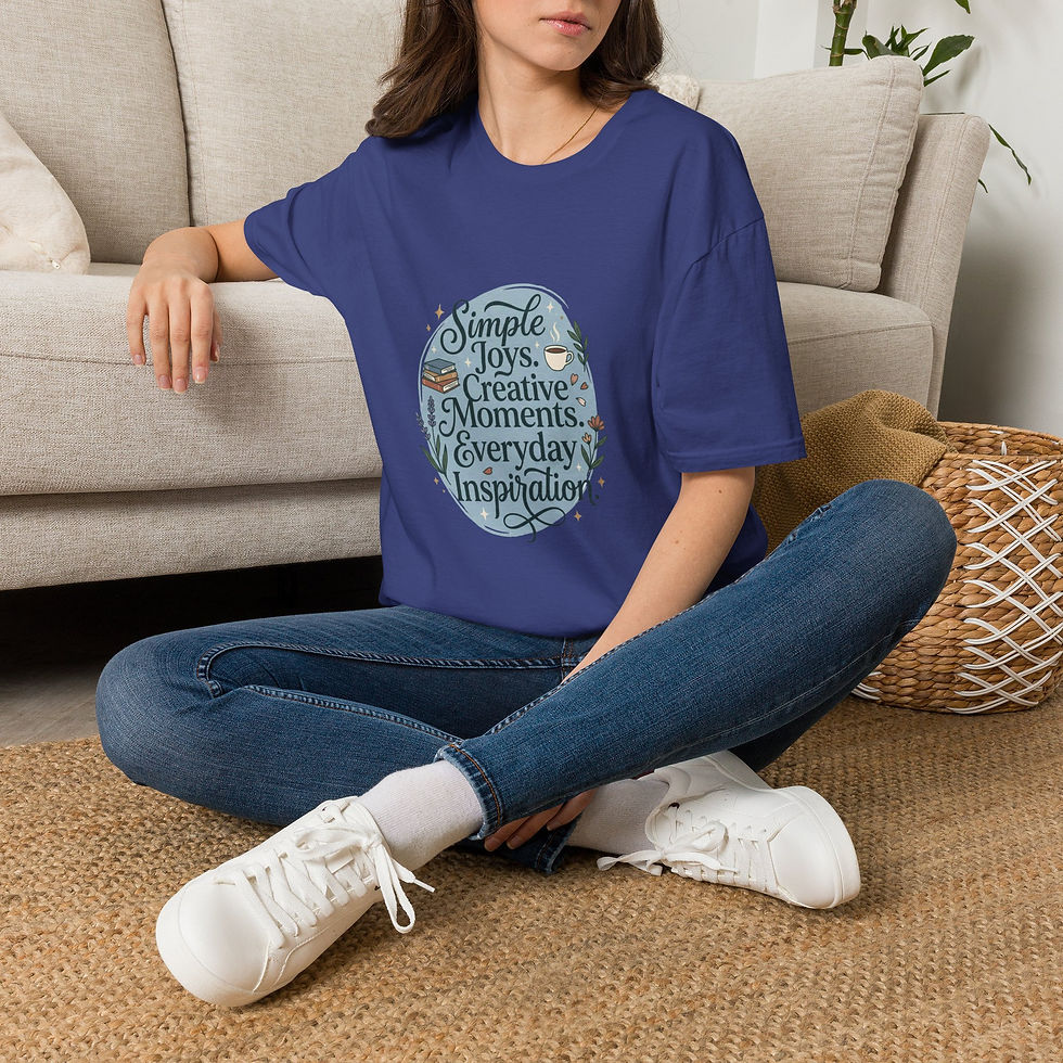 Thumbnail: T-Shirt — "Simple Joys, Creative Moments" Inspirational Graphic Tee