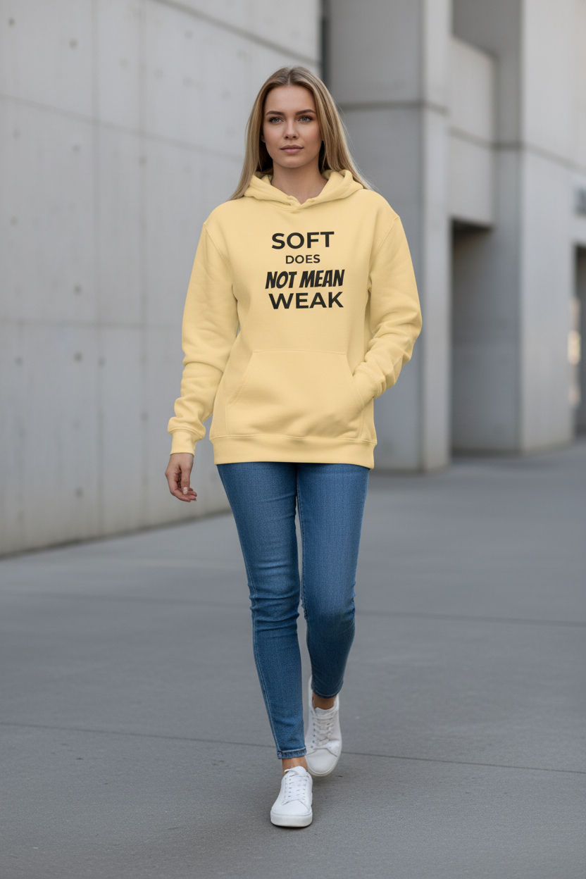 Thumbnail: Soft Does Not Mean Weak Hoodie | Inspirational Text Hoodie