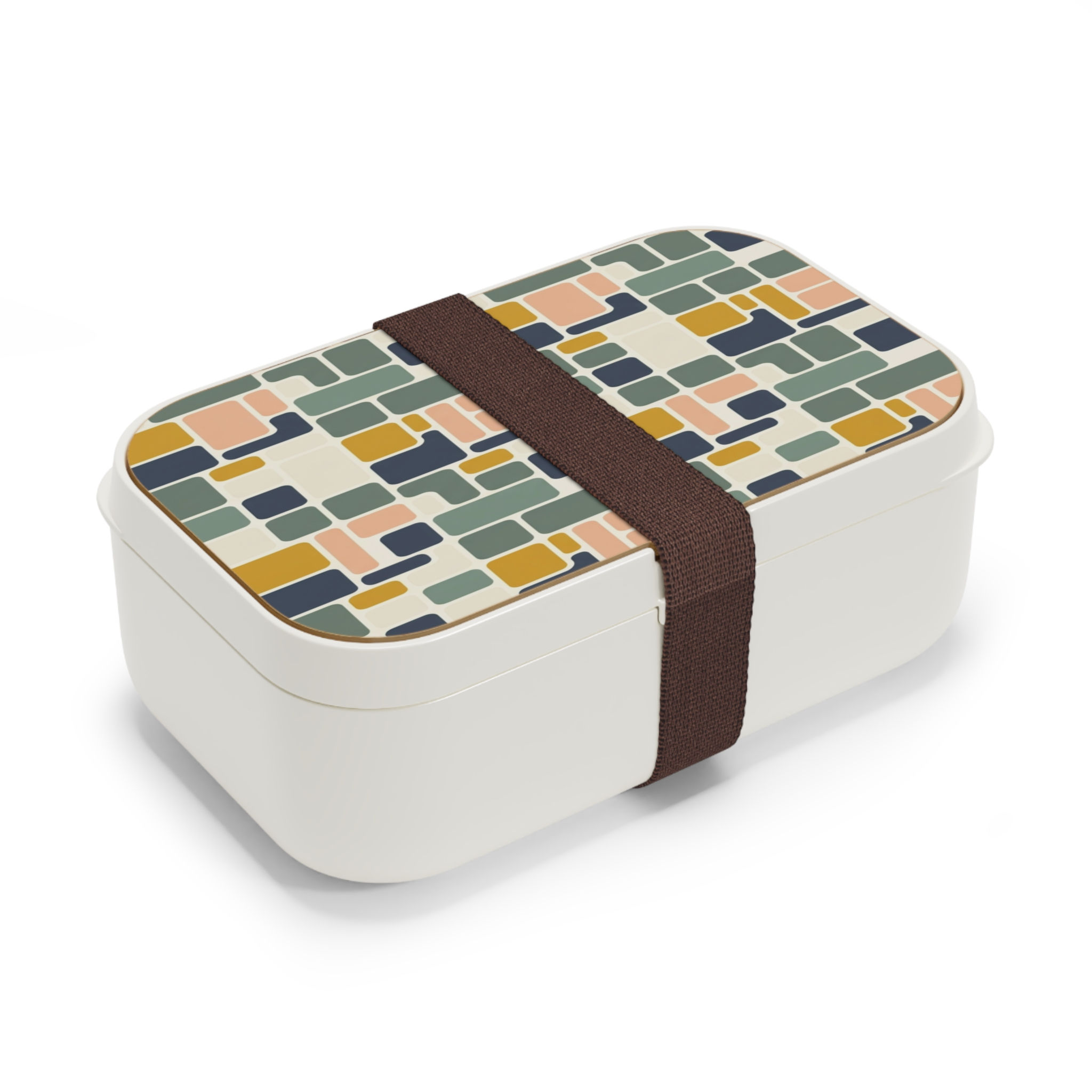 Retro Geo Bento Lunch Box — Patterned Leakproof Food Container