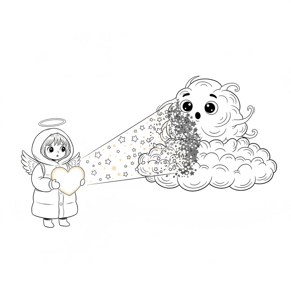 Thumbnail: Angel holding a heart, star beam to cloud with surprised expression.