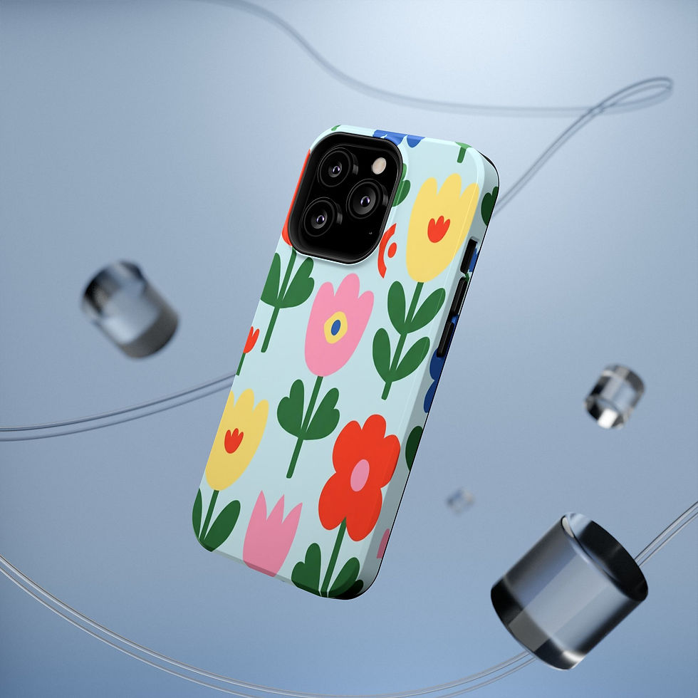 Thumbnail: Floral Phone Case — Cute Retro Flowers Impact-Resistant iPhone Cover