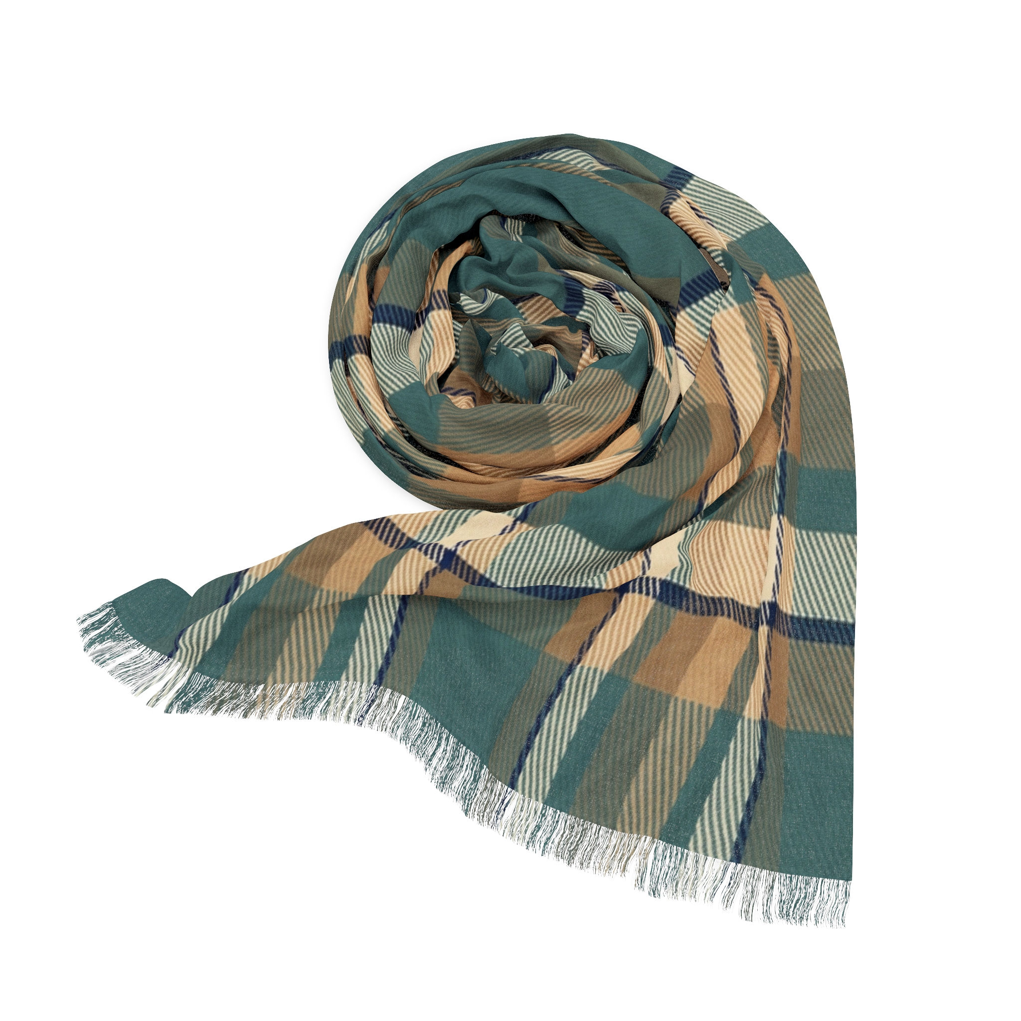 Light Scarf – Classic Green Plaid Tartan Wrap 27''x 71''
