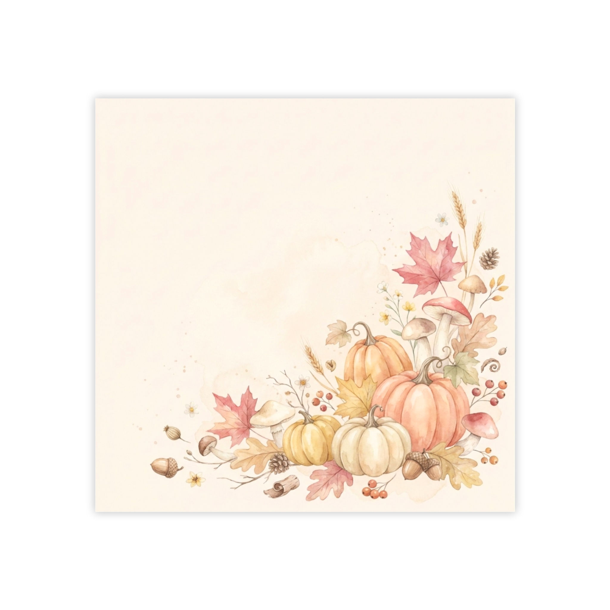 Autumn Pumpkin Sticky Notes — Fall Floral Post-it® Note Pad