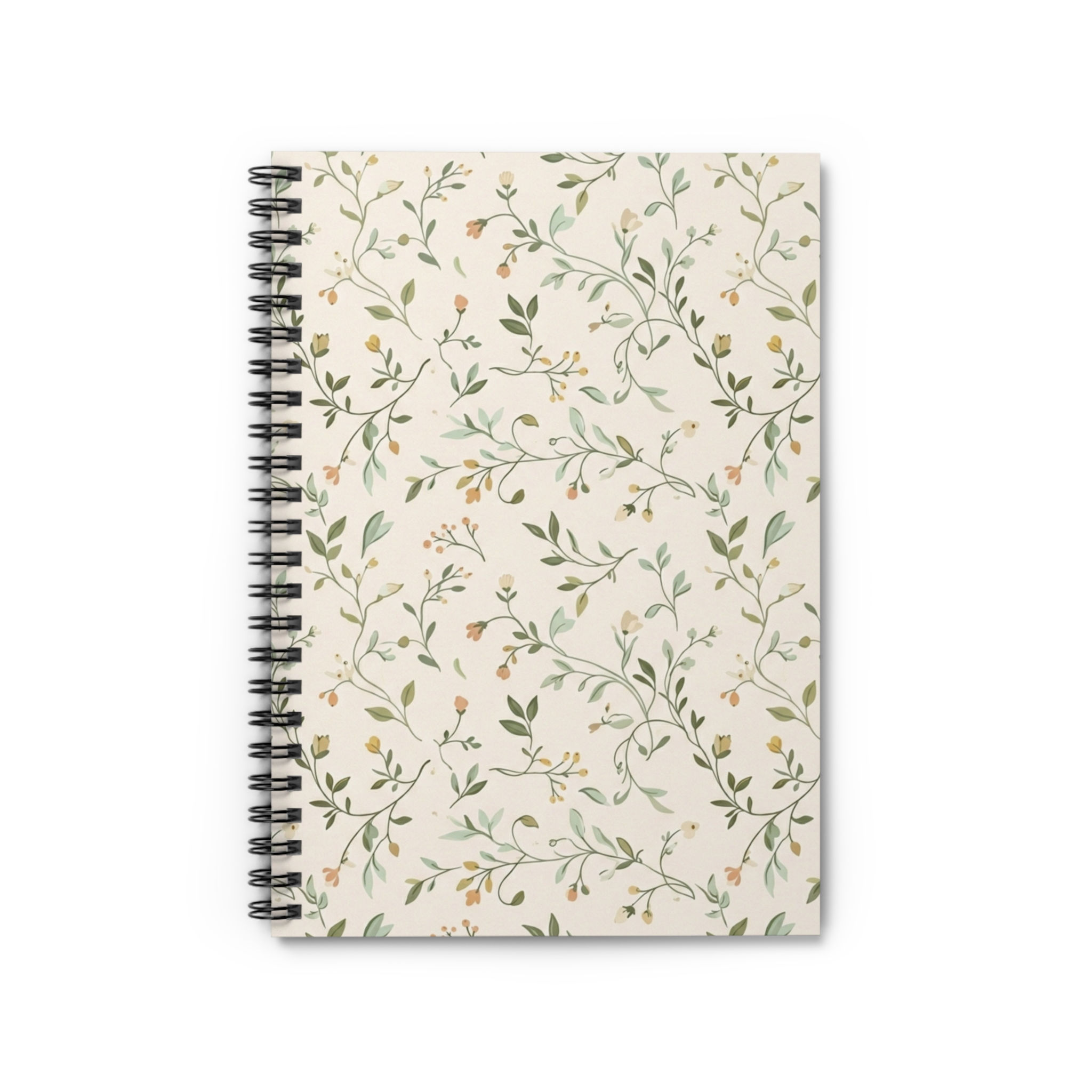 Delicate Green Vines Notebook | Spiral Ruled Journal