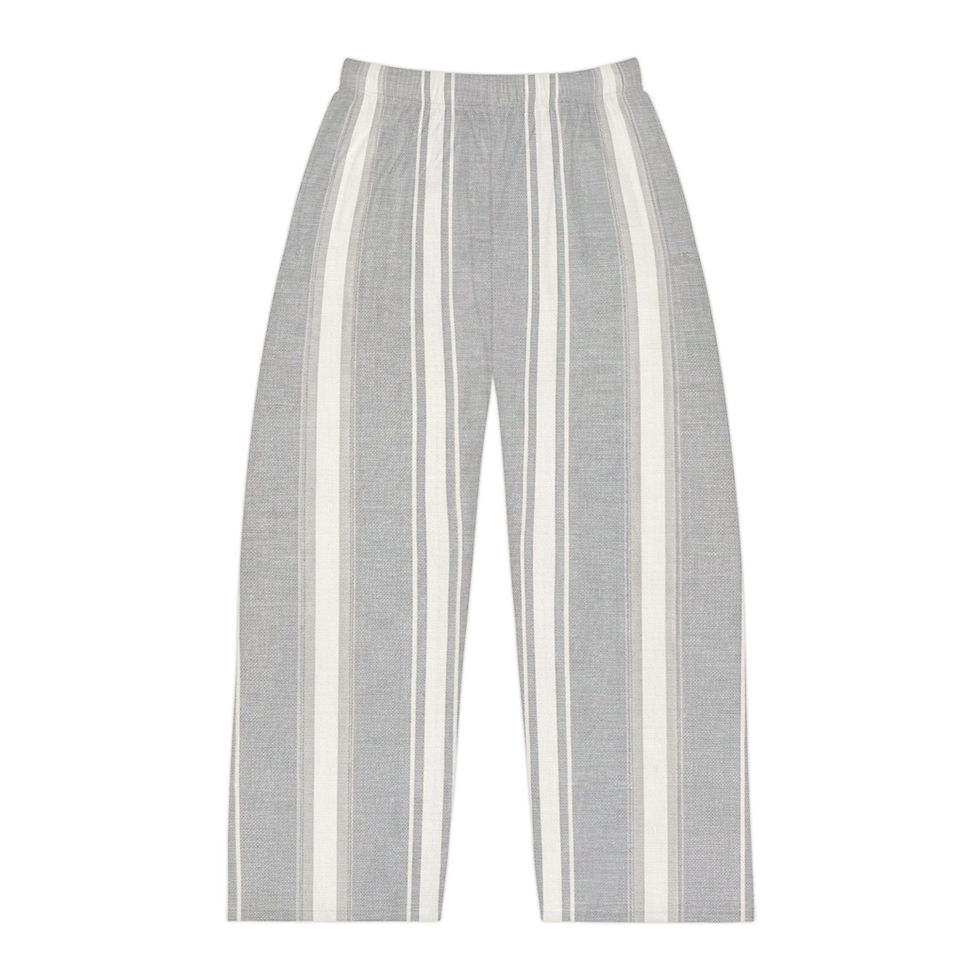 Hình thu nhỏ: Striped Lounge Pants — Men's Soft Gray Vertical Stripe Pajama Pants