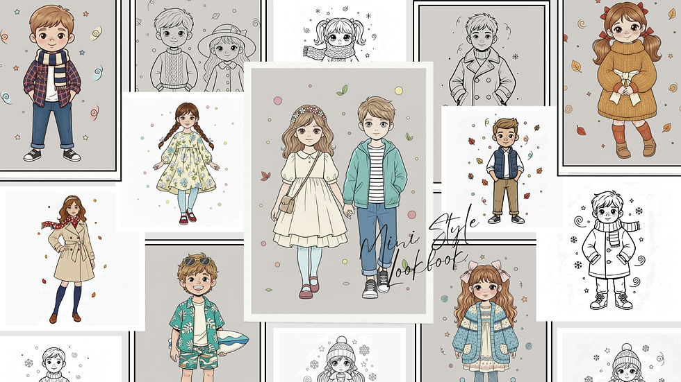 Hình thu nhỏ: LITTLE FASHION SEASON-Cute Outfit Coloring Book for Little Girls and Boys. 