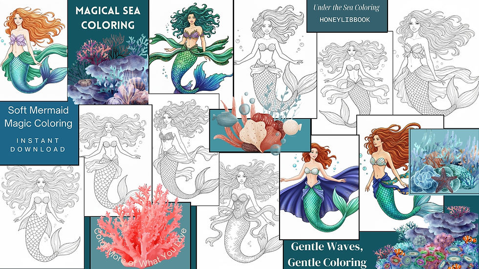 Hình thu nhỏ: SEALUNA-A Dreamy Mermaid Coloring Book Beneath the Sea. 