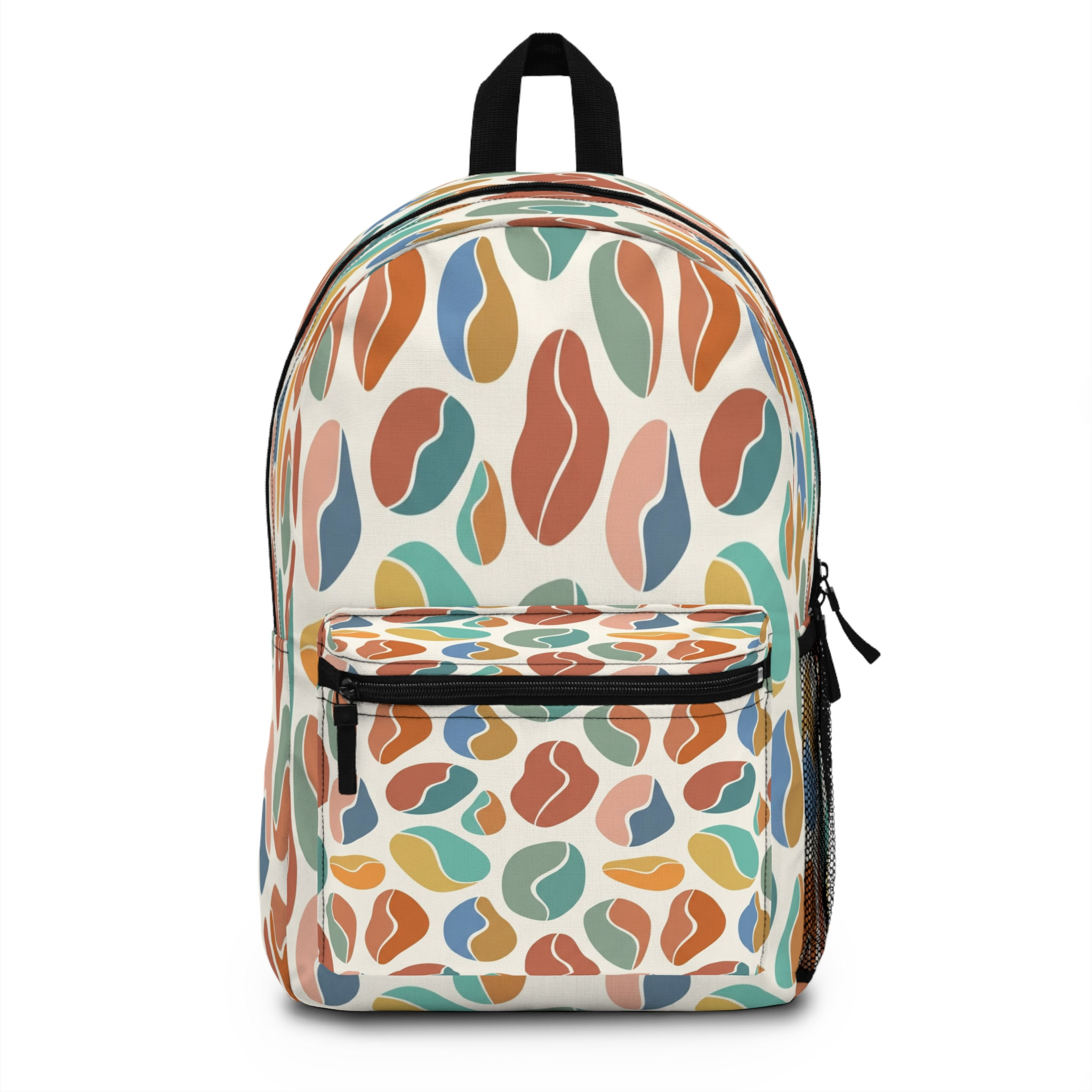 Retro Abstract Pattern Backpack — Mid-Century School Bag