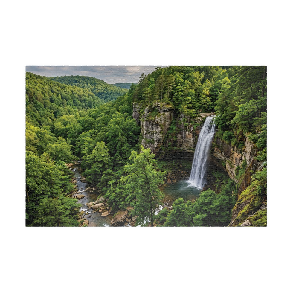 Thumbnail: Waterfall Canyon Jigsaw Puzzle — Scenic Nature Puzzle (110/252/520/1014 pcs)