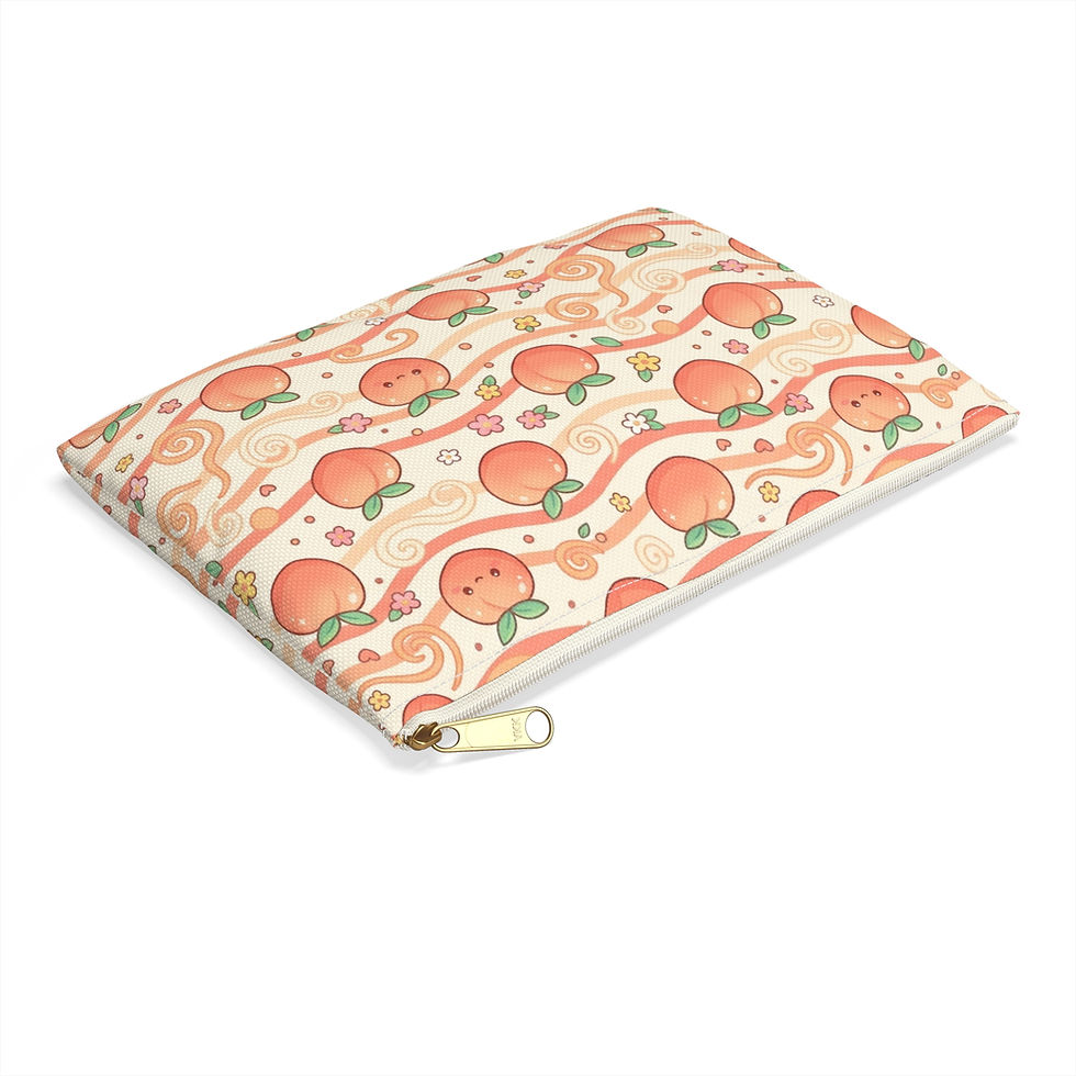 Hình thu nhỏ: Kawaii Peach Pattern Accessory Pouch | Cute Fruit Cosmetic Bag