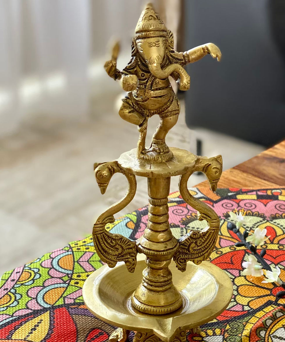 Brass Dancing Ganesha Oil Diya