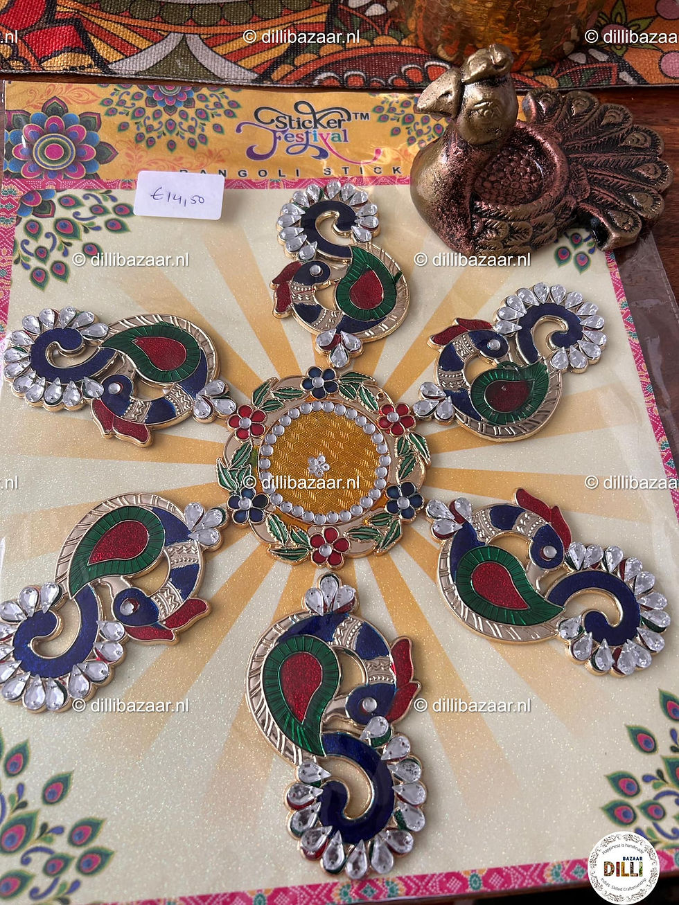 Kundan Meenakari Peacock Rangoli