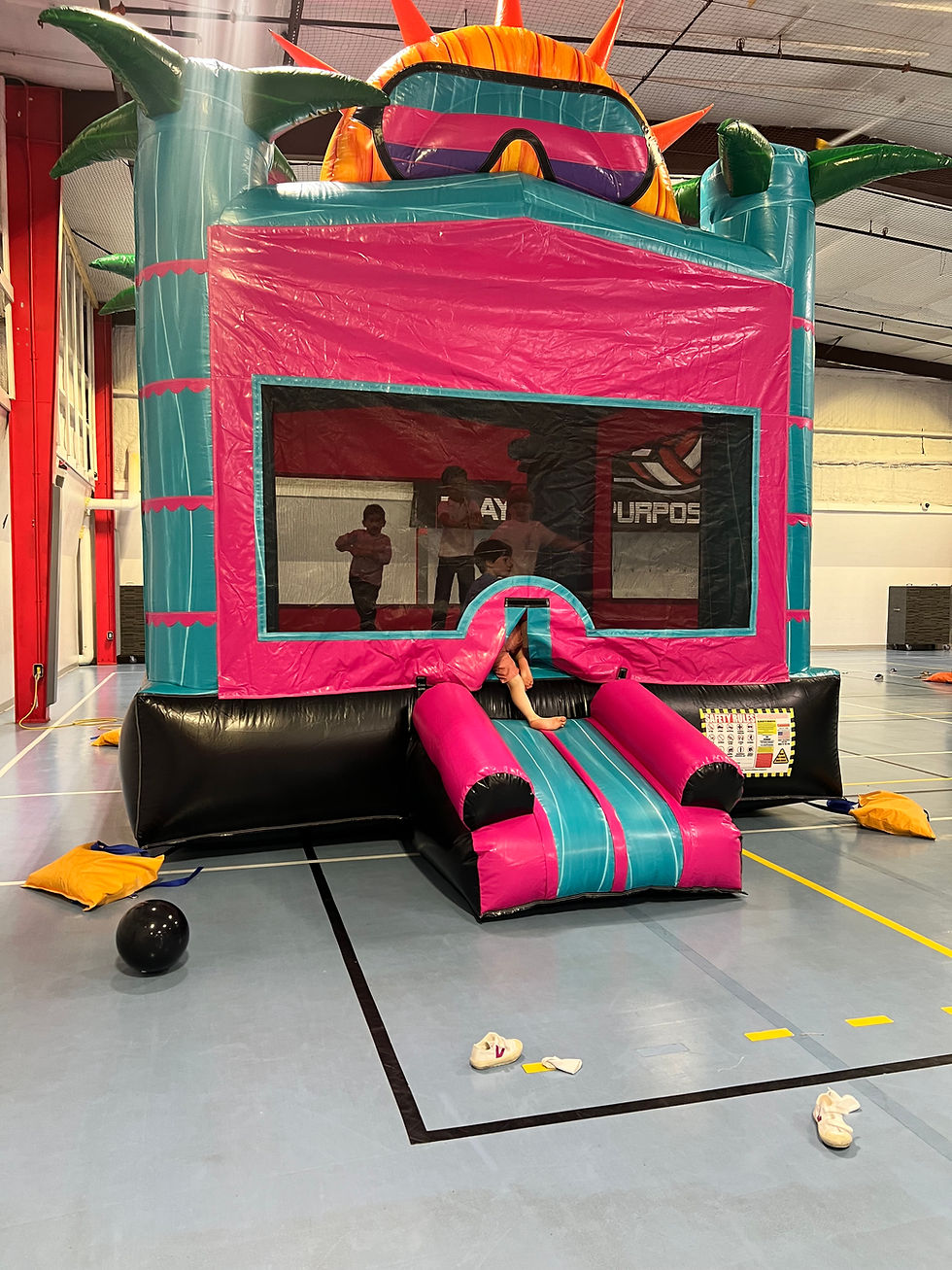 A bounce house at a birthday party at Vero Fitness in Vero Beach, Florida