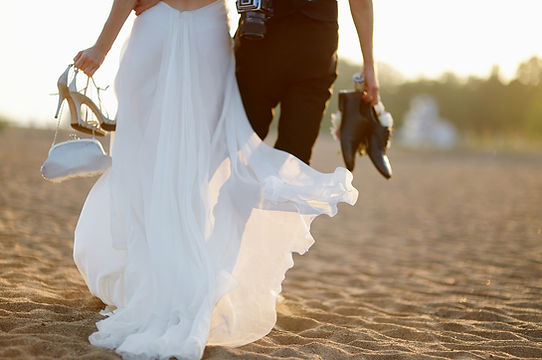 Bride and Groom on Beach