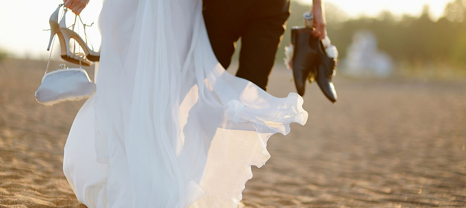 Bride and Groom on Beach