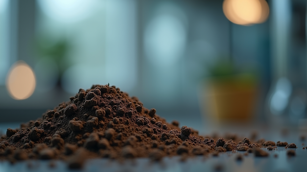 Close-up view of soil sample in a laboratory setting