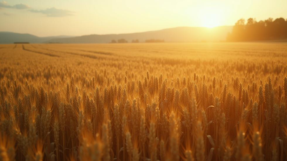 High angle view of a vast agricultural field with crops