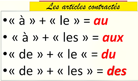 French contracted articles au aux du des explained