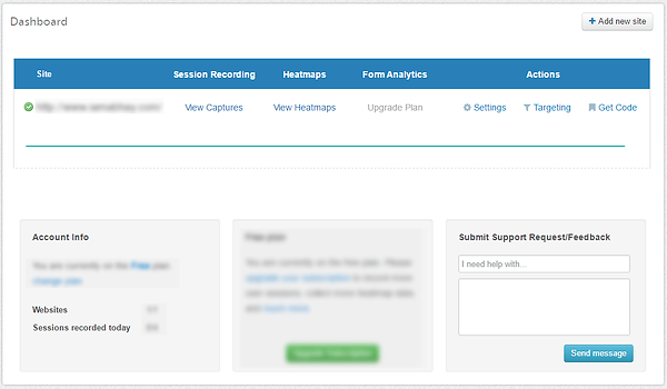 Inspectlet Dashboard