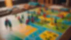 Eye-level view of cheerful board game setup