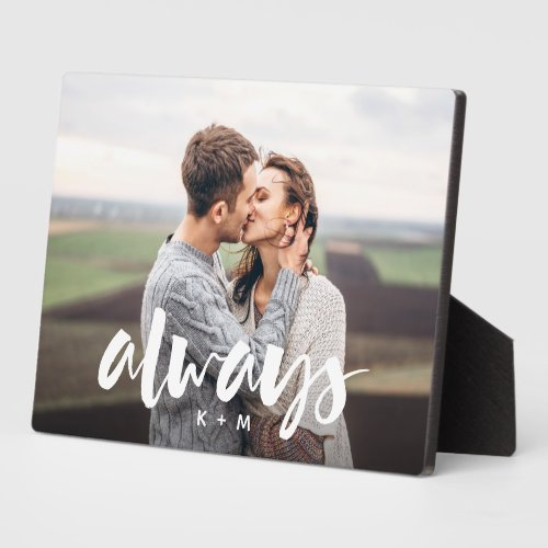 Always Script Overlay Personalized Couples Photo Plaque