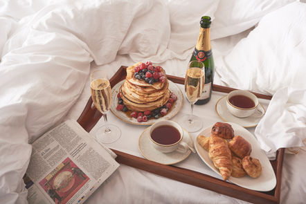 Champagne Breakfast in Bed at the Bishopstrow Hotel & Spa in Warminster, United Kingdom