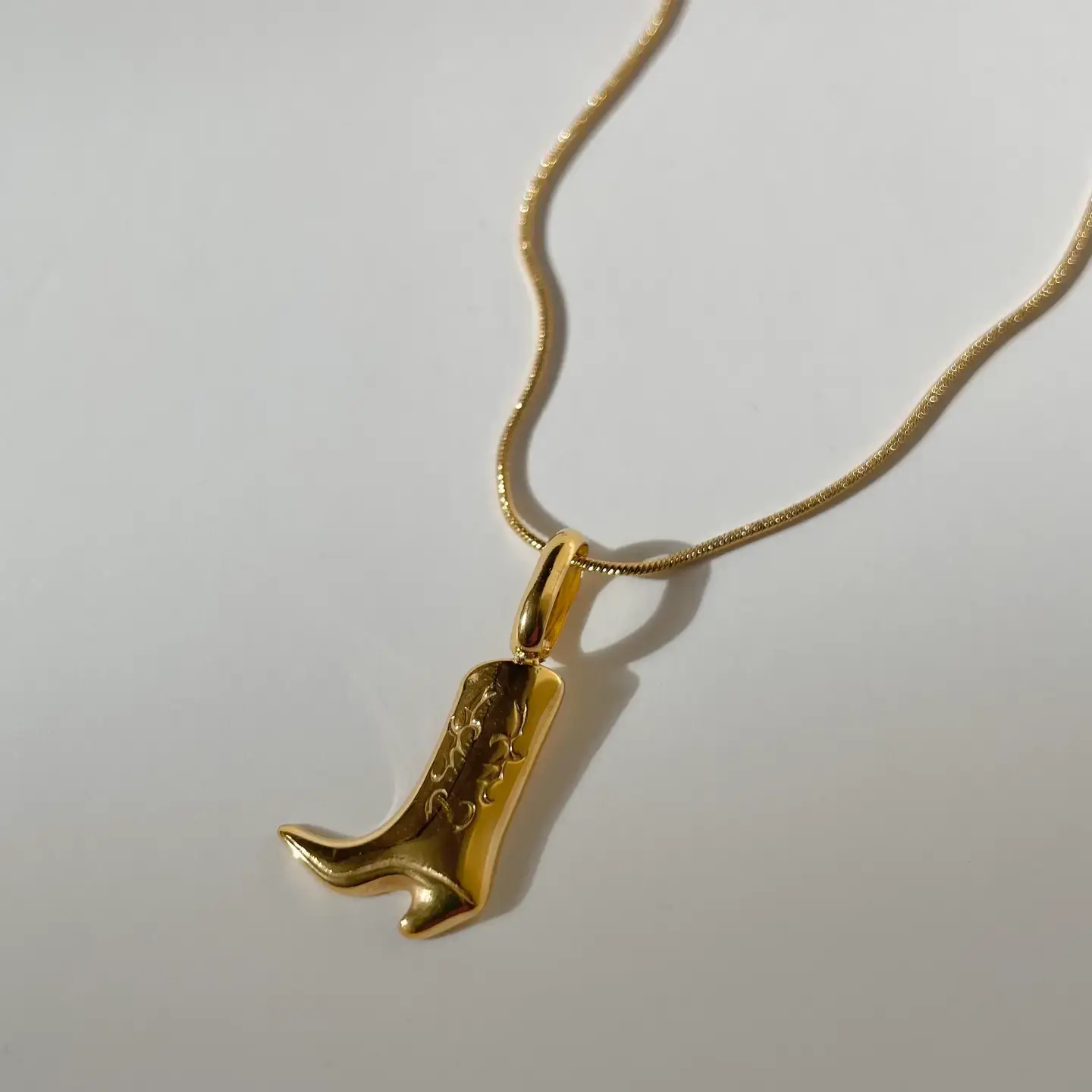 Cowboy Boot Necklace GOLD