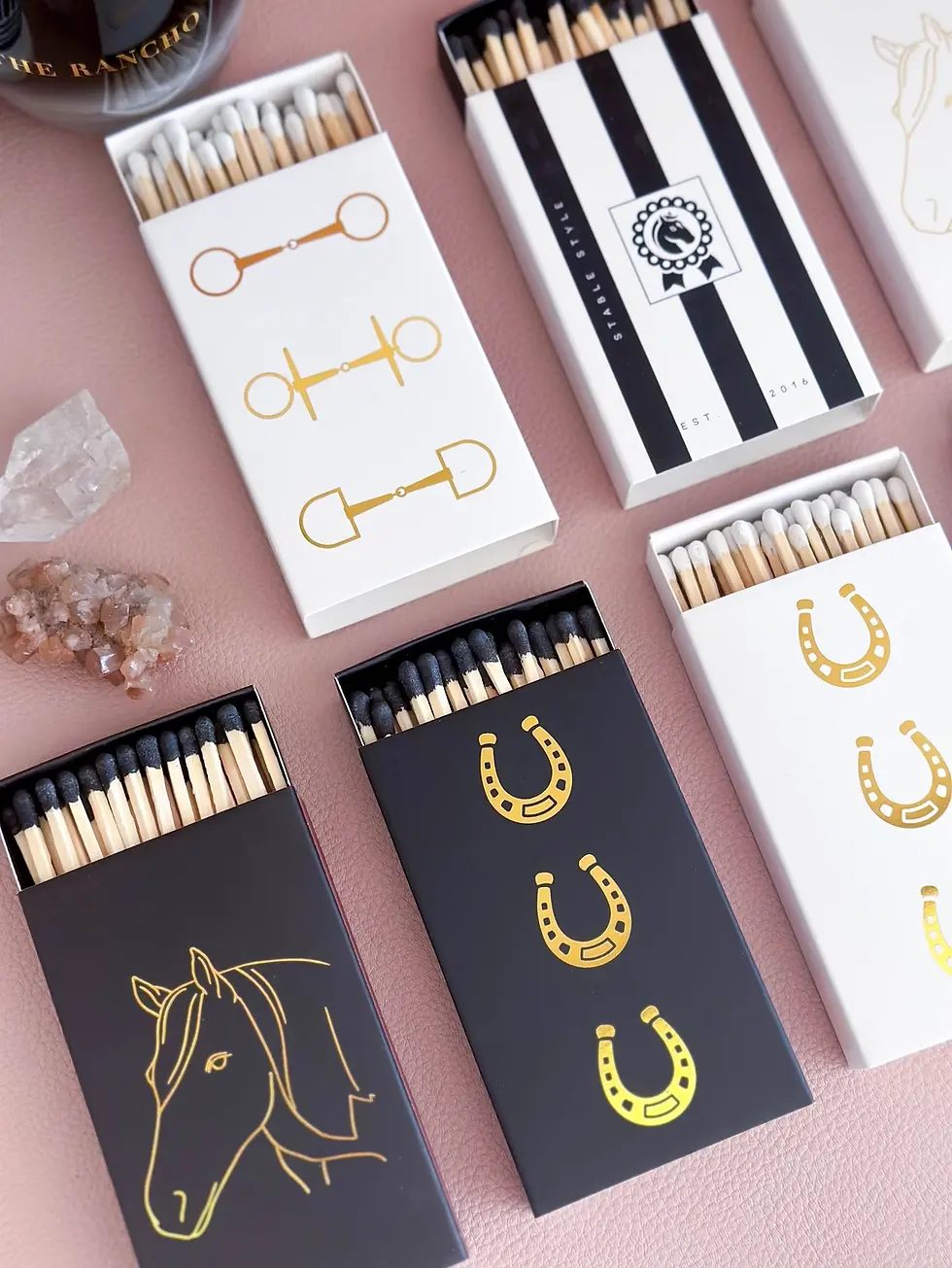 Thumbnail: Stable Style White & Gold Horseshoe Matches