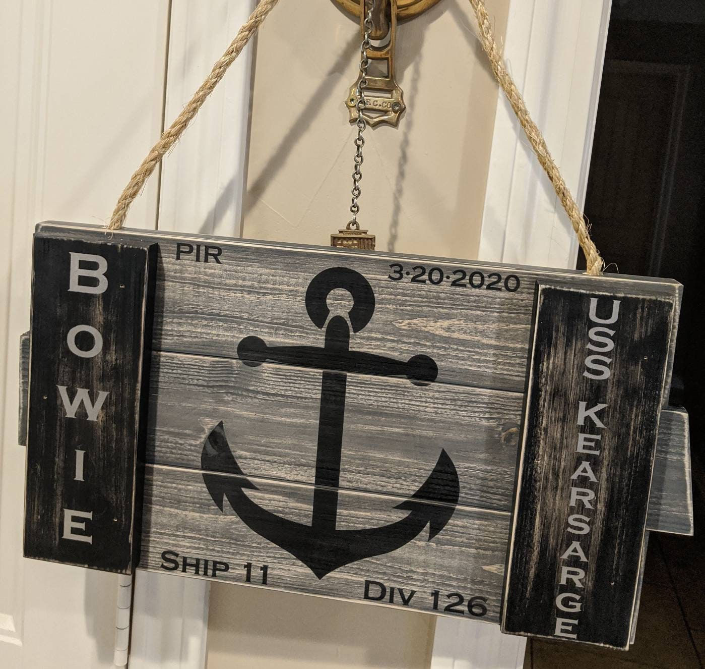 Personalized Navy PIR Door Decoration, Bootcamp Graduation Sign / Hanger