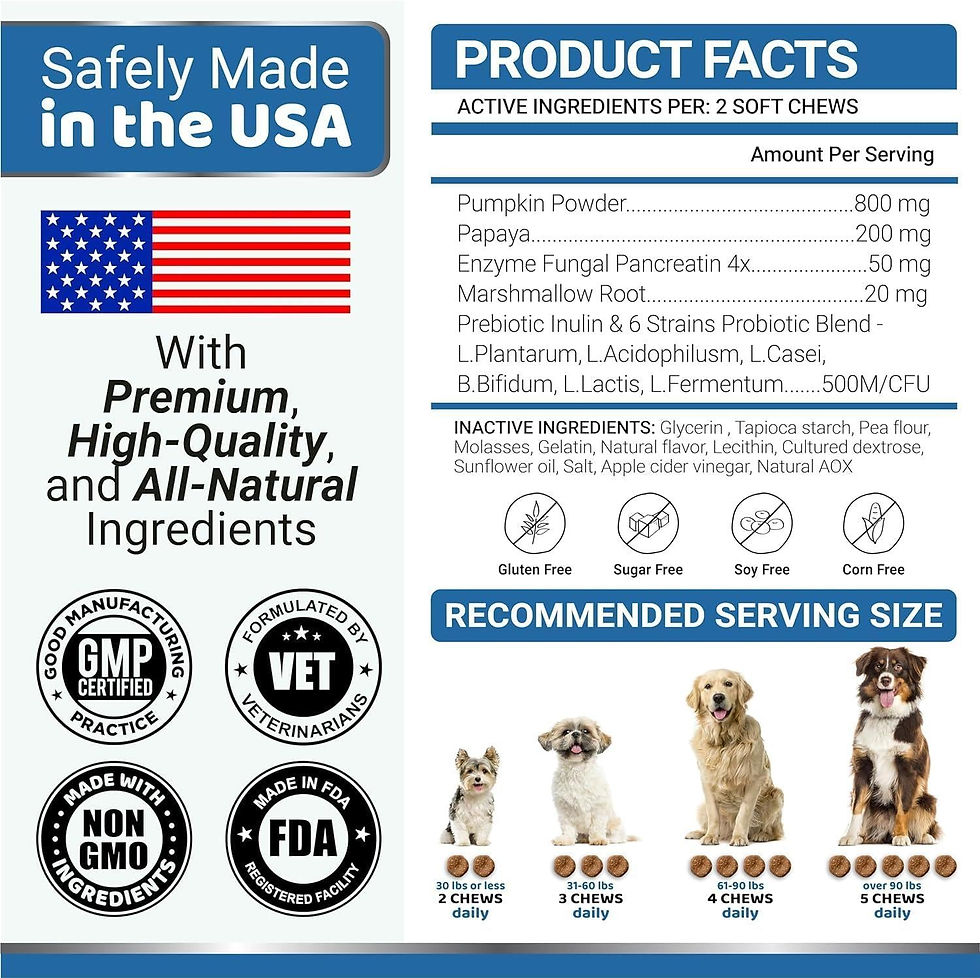 Thumbnail: 2 Pack Probiotics for Dogs and Digestive Enzymes Dog Probiotics Treats 340 Chews