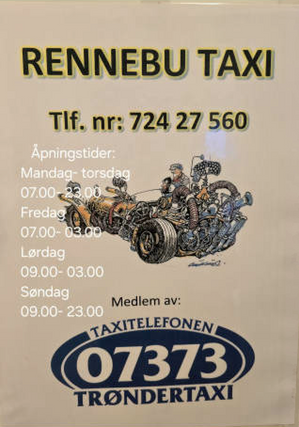 Rennebu taxi kjører på helg igjen!