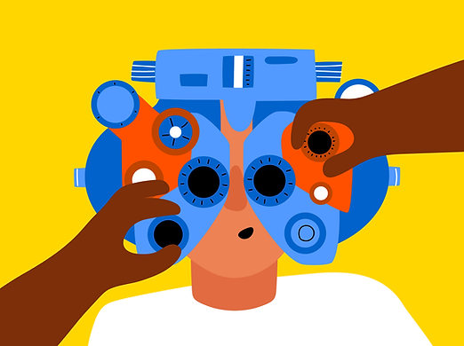 illustration of eye exam